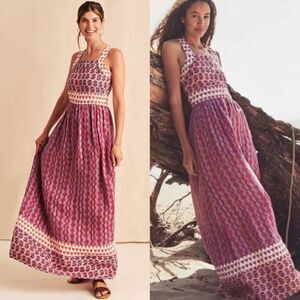 FAHERTY Gracie Dress Bali Bloom Linen XL $298